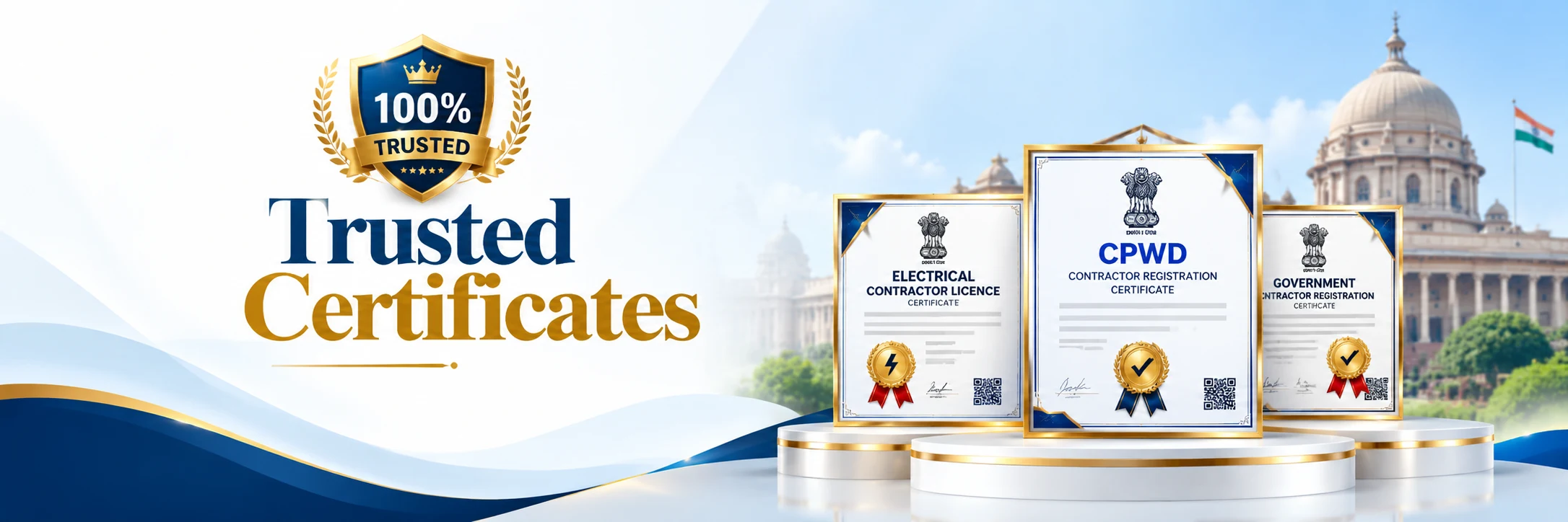 Trusted Certificates — illustrative licensing and registration banner